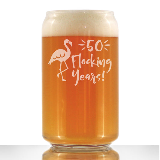 50 Flocking Years - 16 Ounce Beer Can Pint Glass