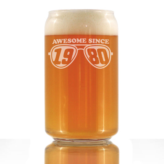 Awesome Since 1980 Engraved Beer Can Glass Gifts 45th Birthday Gift Ideas Beer Can Shaped Pint Glass - 16oz