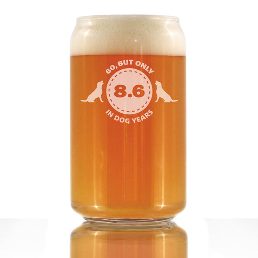 60th Birthday Dog Years - Beer Can Pint Glass - Unique Funny Bday Gifts for Women and Men Turning 60 - 16 oz Glasses