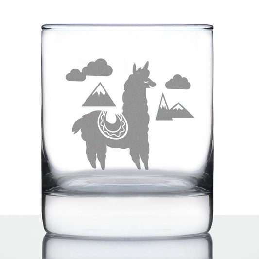 Alpaca Whiskey Rocks Glass - Unique Funny Farm Animal Themed Decor and Gifts for Alpaca Lovers - 10.25 Oz