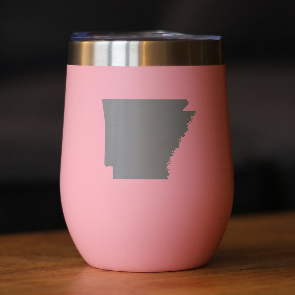 Arkansas State Outline - Wine Tumbler